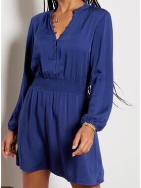 BELLA DAHL blue long sleeve mini dress sz XS